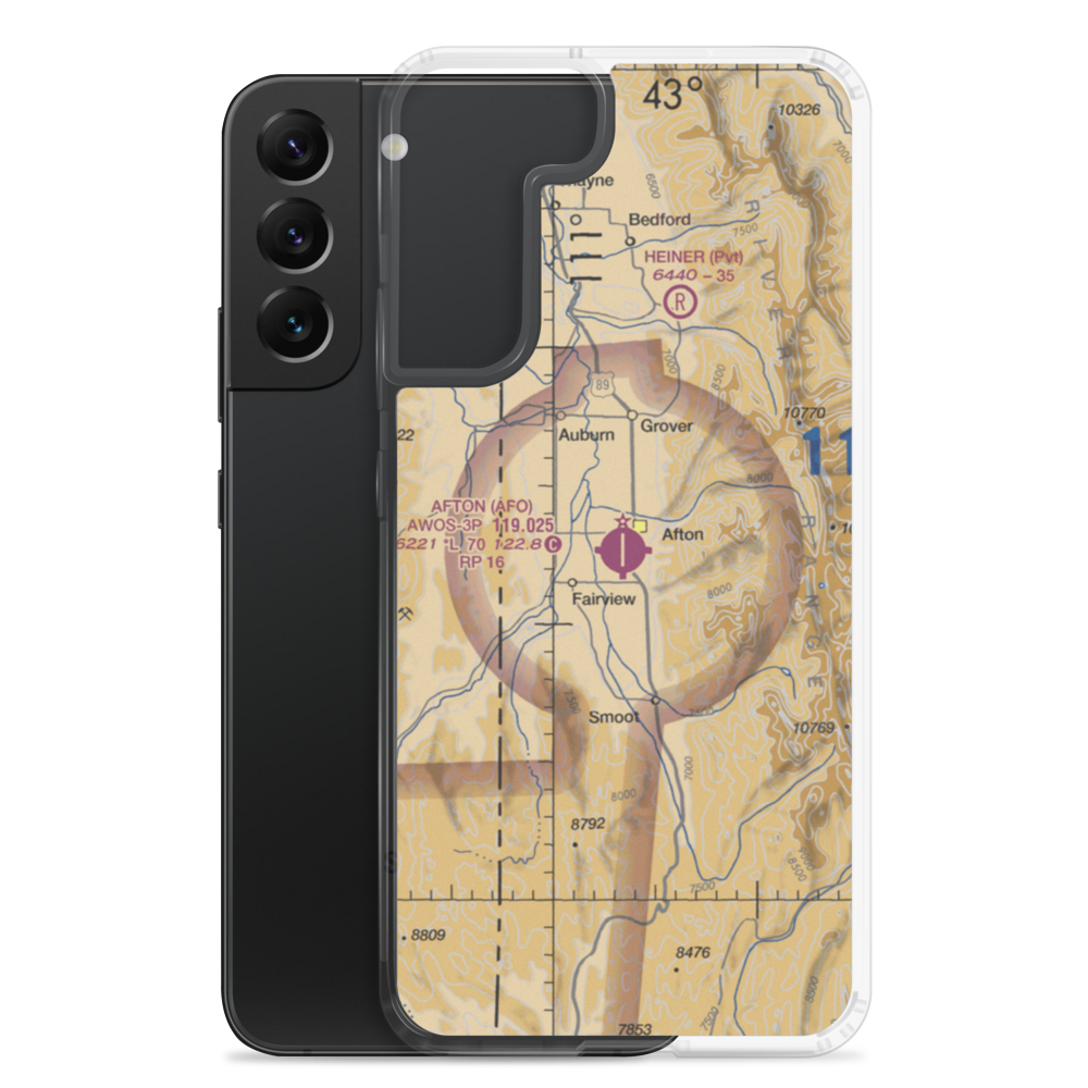 Afton Municipal Airport (AFO) VFR Sectional Samsung Case Samsung Galaxy S22 Plus model shown