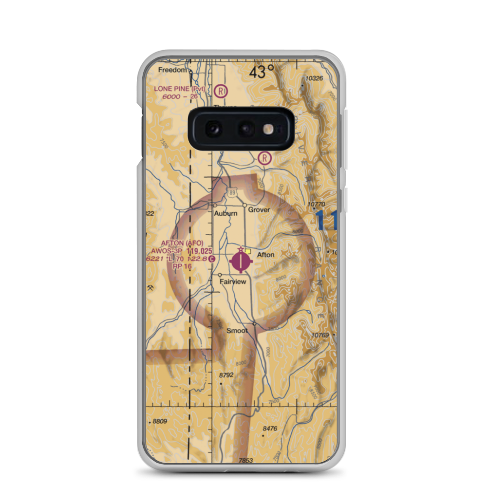Afton Municipal Airport (AFO) VFR Sectional Samsung Case Samsung Galaxy S10e model shown