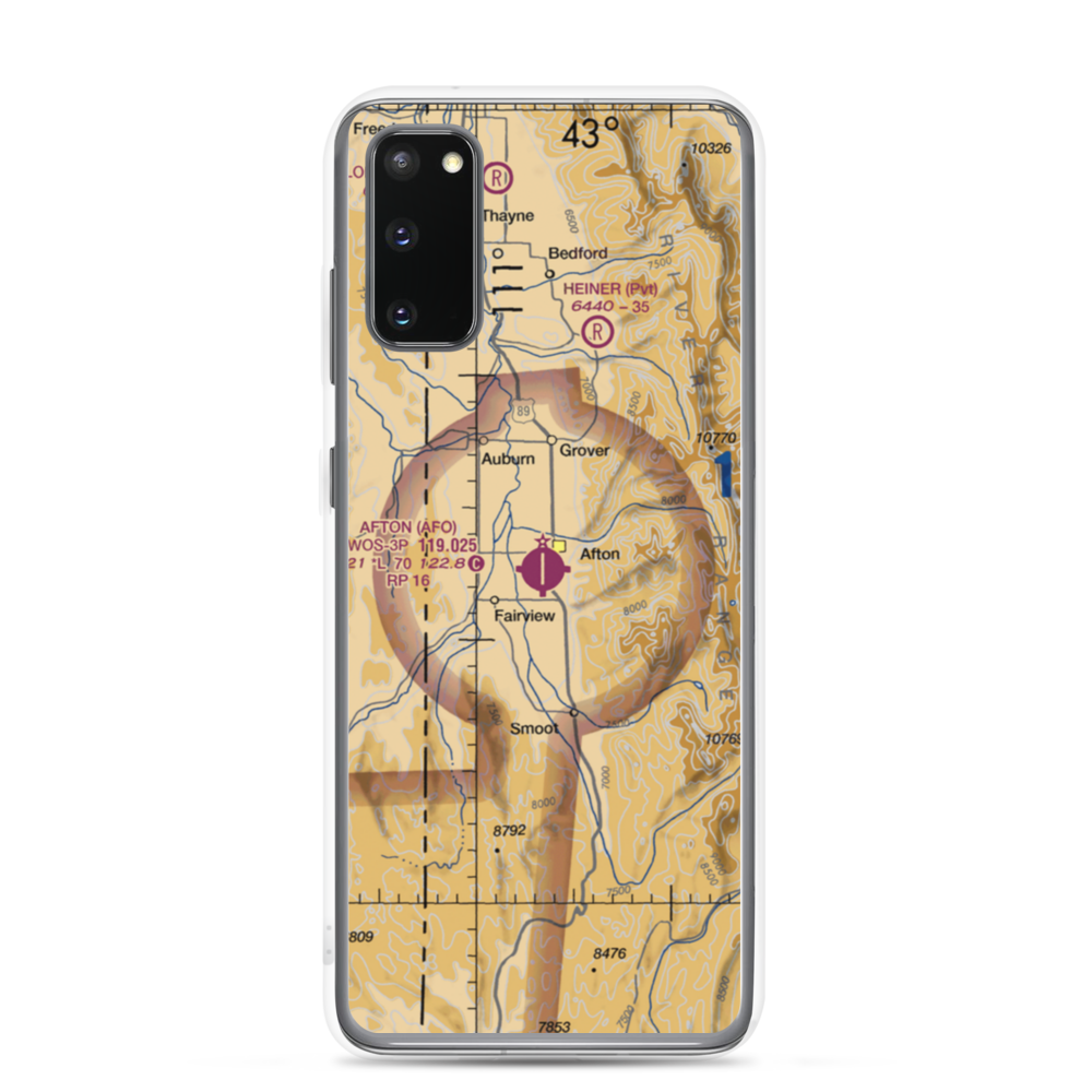 Afton Municipal Airport (AFO) VFR Sectional Samsung Case Samsung Galaxy S20 model shown