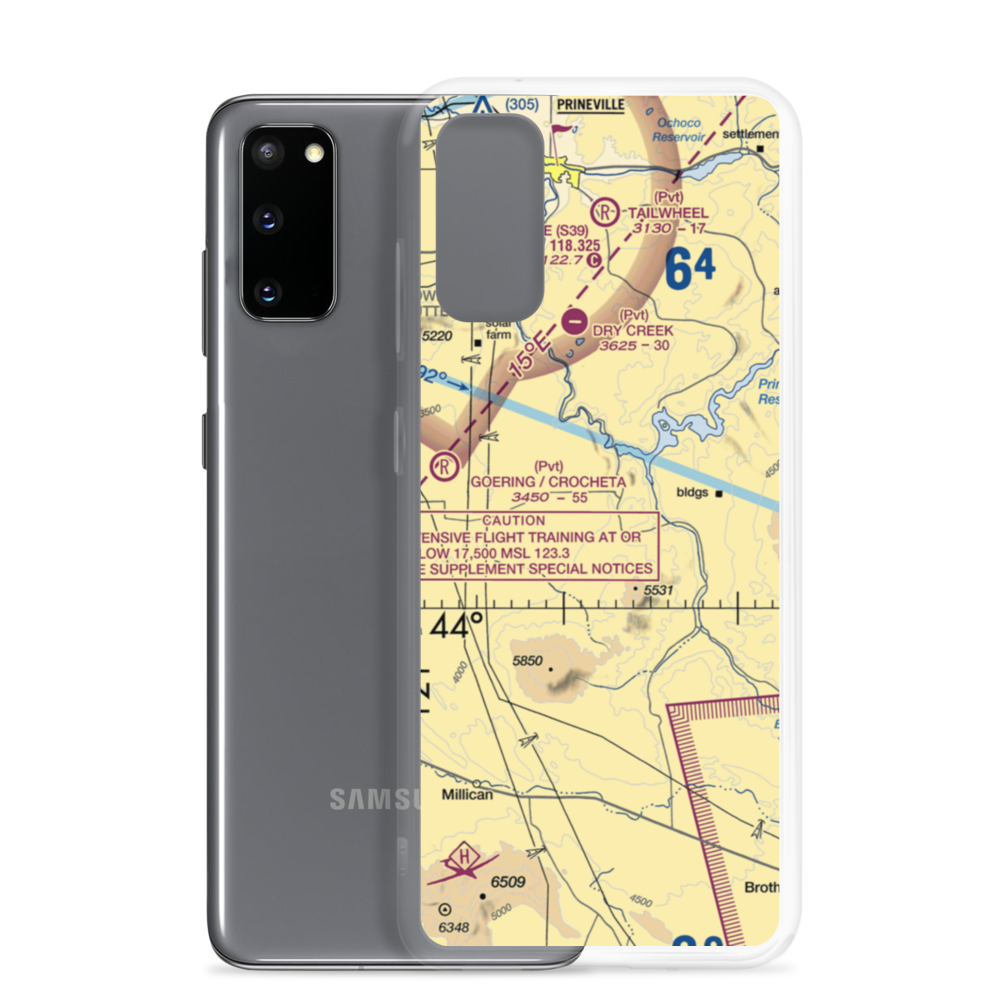 Agape Farm Airport (OR42) VFR Sectional Samsung Case Samsung Galaxy S20 model shown