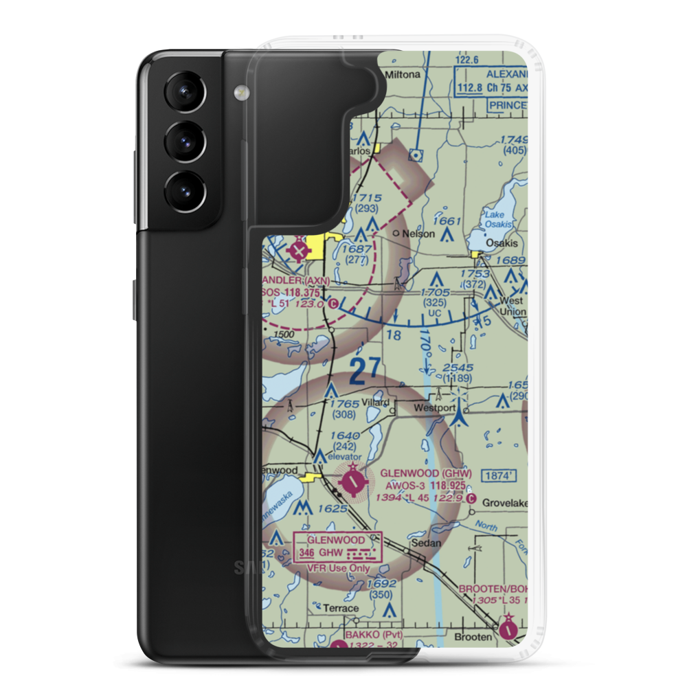 Aggies Landing Airport (MN04) VFR Sectional Samsung Case Samsung Galaxy S21 Plus model shown