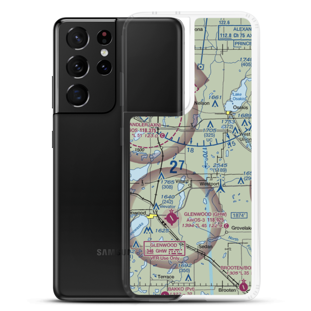 Aggies Landing Airport (MN04) VFR Sectional Samsung Case Samsung Galaxy S21 Ultra model shown