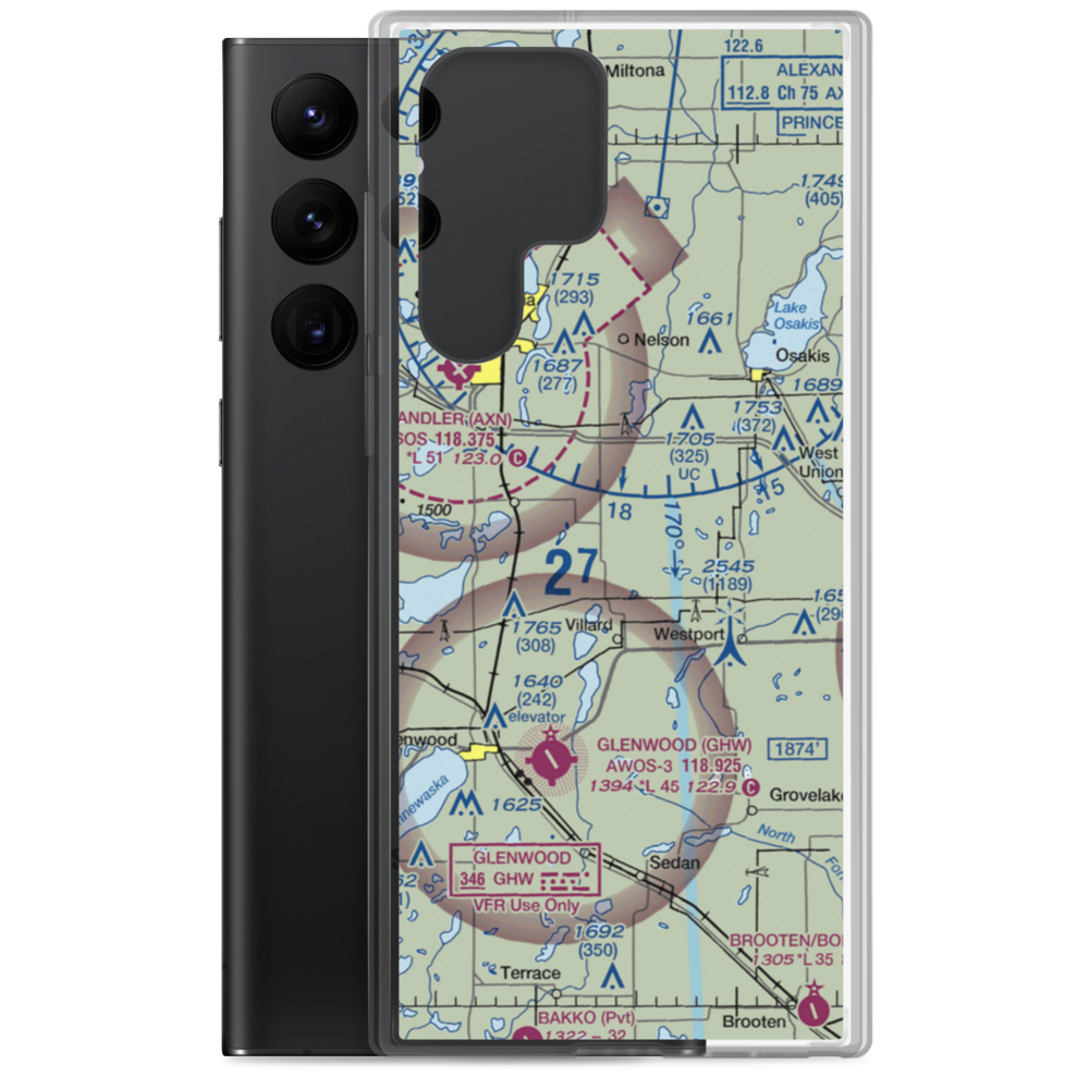 Aggies Landing Airport (MN04) VFR Sectional Samsung Case Samsung Galaxy S22 Ultra model shown