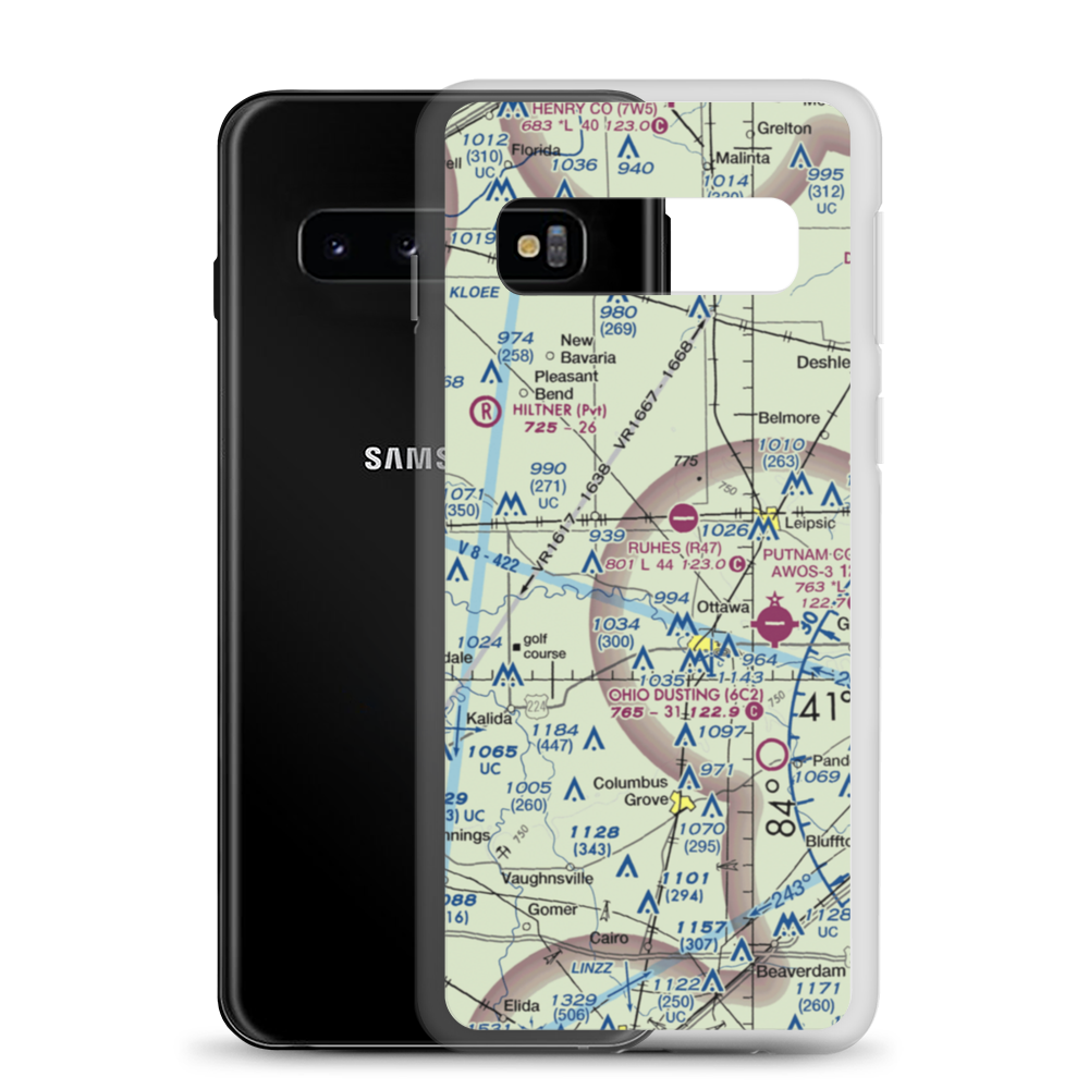 Agner Airport (51OH) VFR Sectional Samsung Case Samsung Galaxy S10 model shown