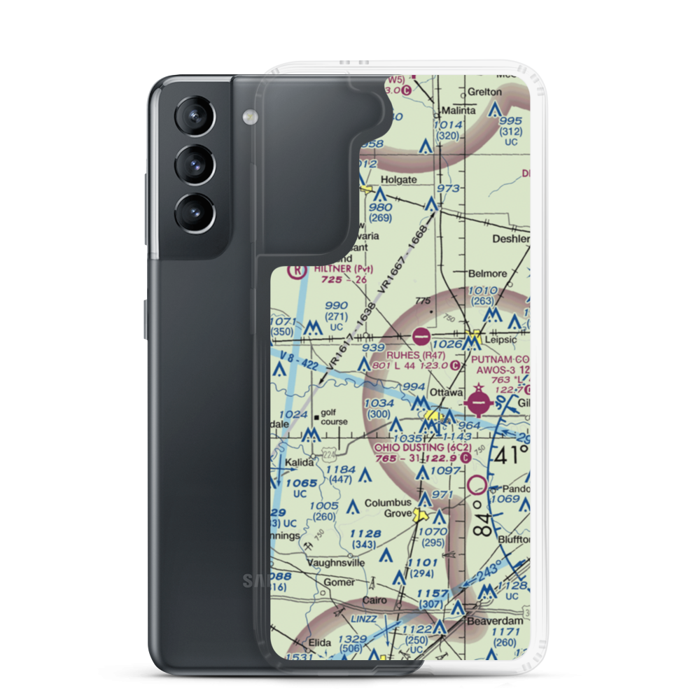 Agner Airport (51OH) VFR Sectional Samsung Case Samsung Galaxy S21 model shown