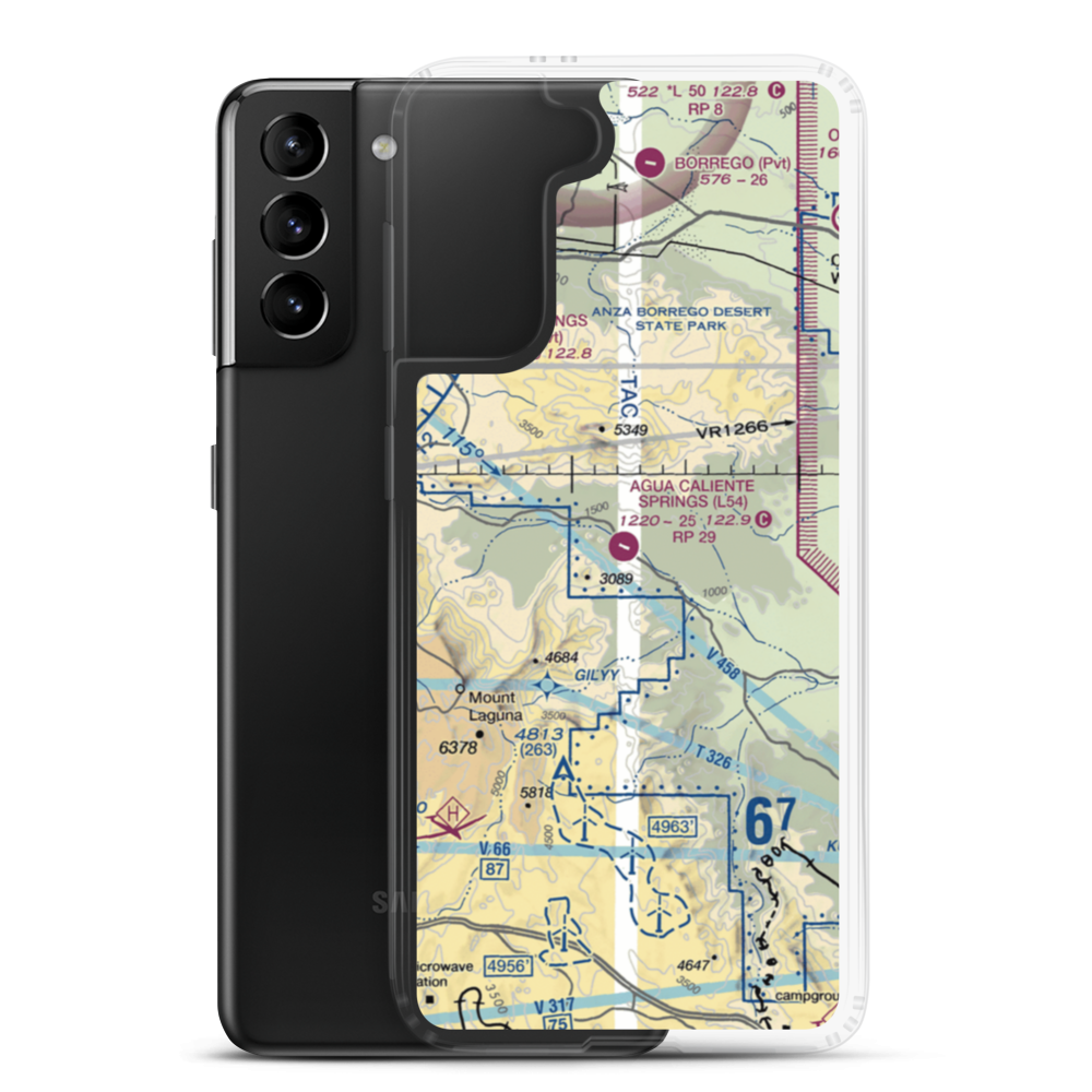 Agua Caliente Airport (L54) VFR Sectional Samsung Case Samsung Galaxy S21 Plus model shown