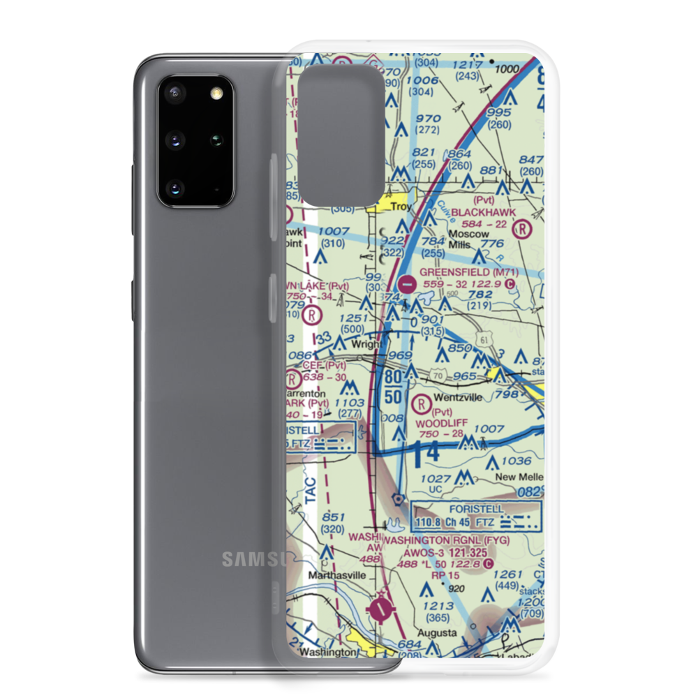 Ahlers Acres Airport (66MO) VFR Sectional Samsung Case Samsung Galaxy S20 Plus model shown