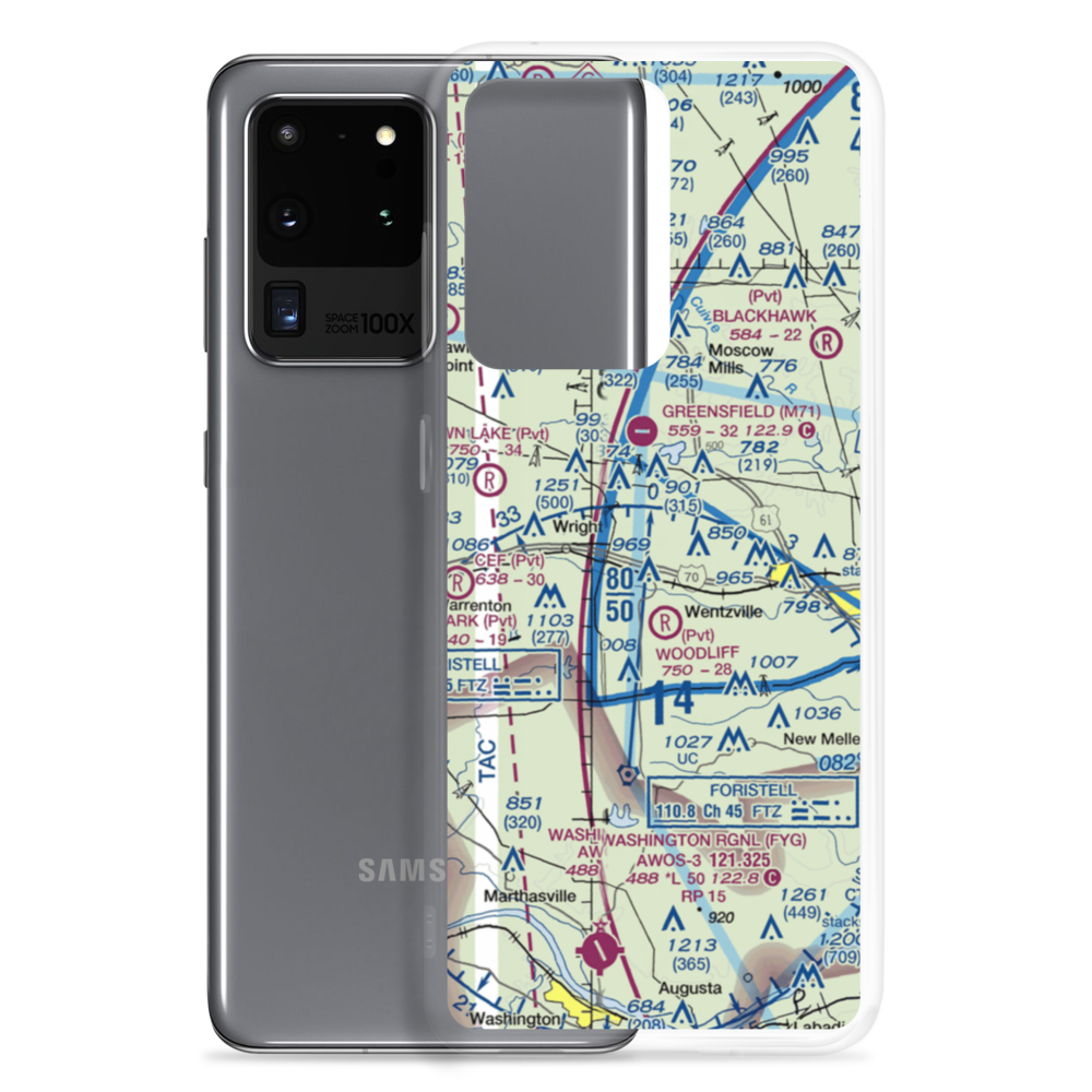 Ahlers Acres Airport (66MO) VFR Sectional Samsung Case Samsung Galaxy S20 Ultra model shown
