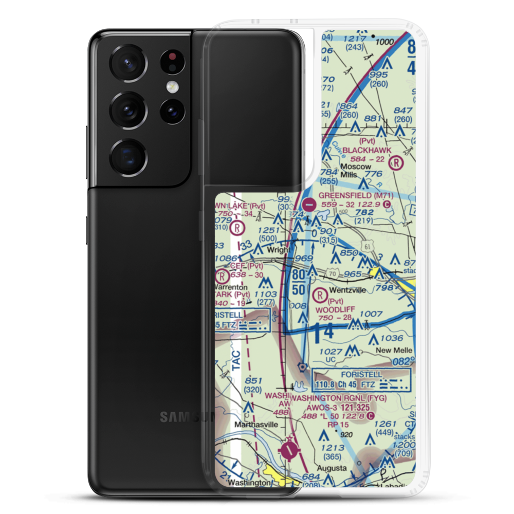 Ahlers Acres Airport (66MO) VFR Sectional Samsung Case Samsung Galaxy S21 Ultra model shown