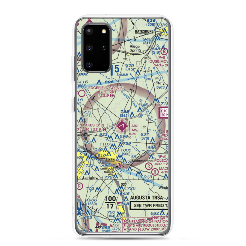 Aiken Regional Airport (AIK) VFR Sectional Samsung Case Samsung Galaxy S20 Plus model shown