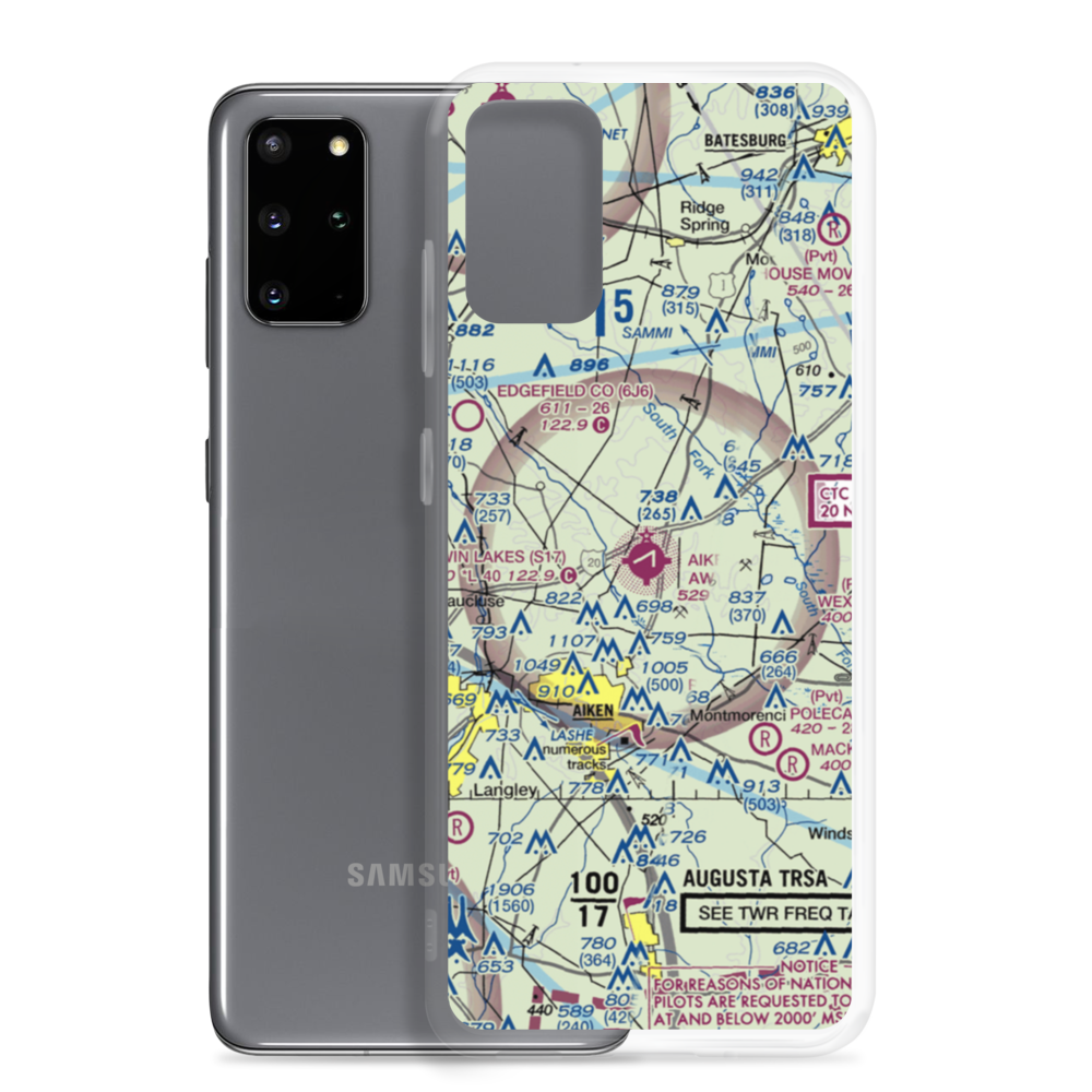 Aiken Regional Airport (AIK) VFR Sectional Samsung Case Samsung Galaxy S20 Plus model shown