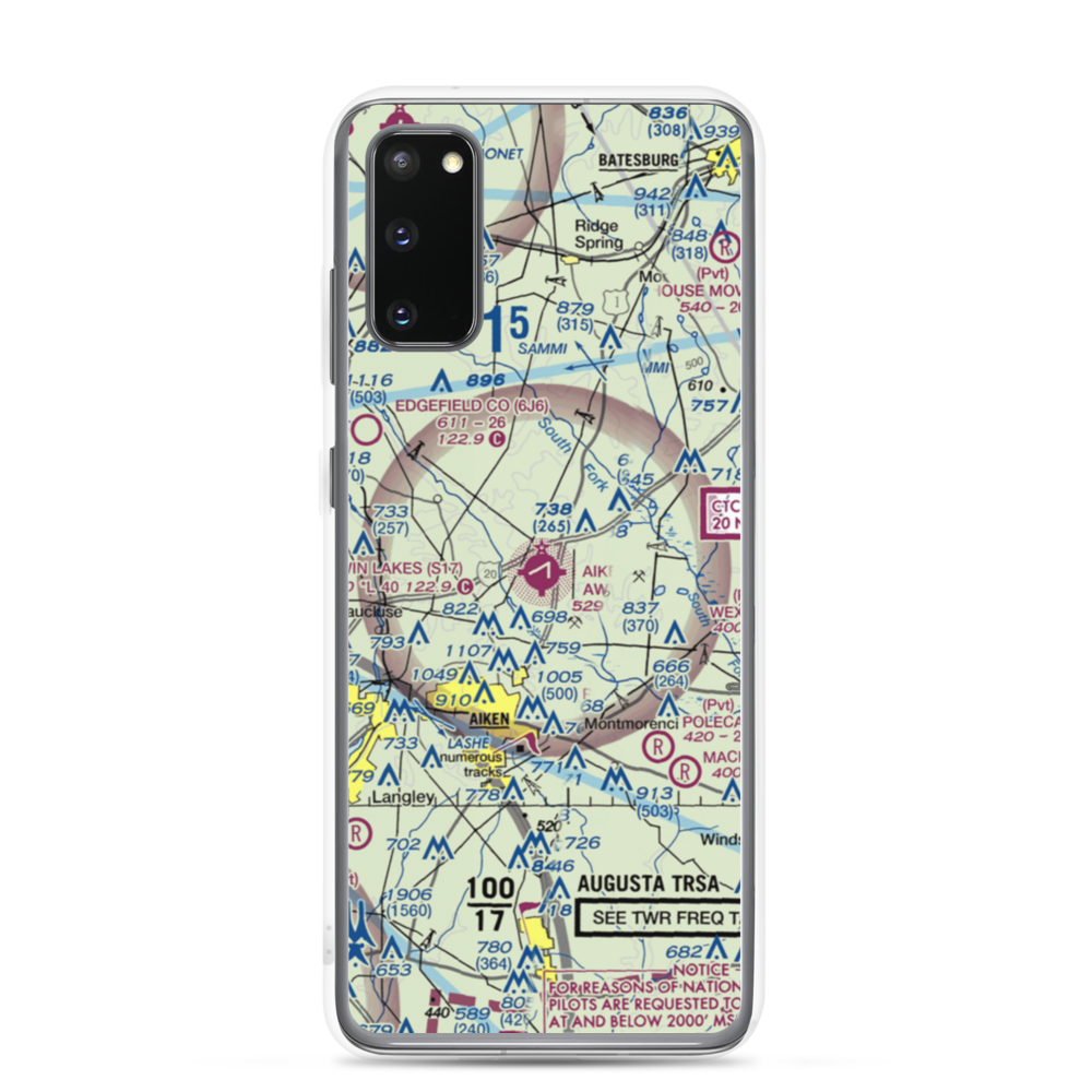 Aiken Regional Airport (AIK) VFR Sectional Samsung Case Samsung Galaxy S20 model shown