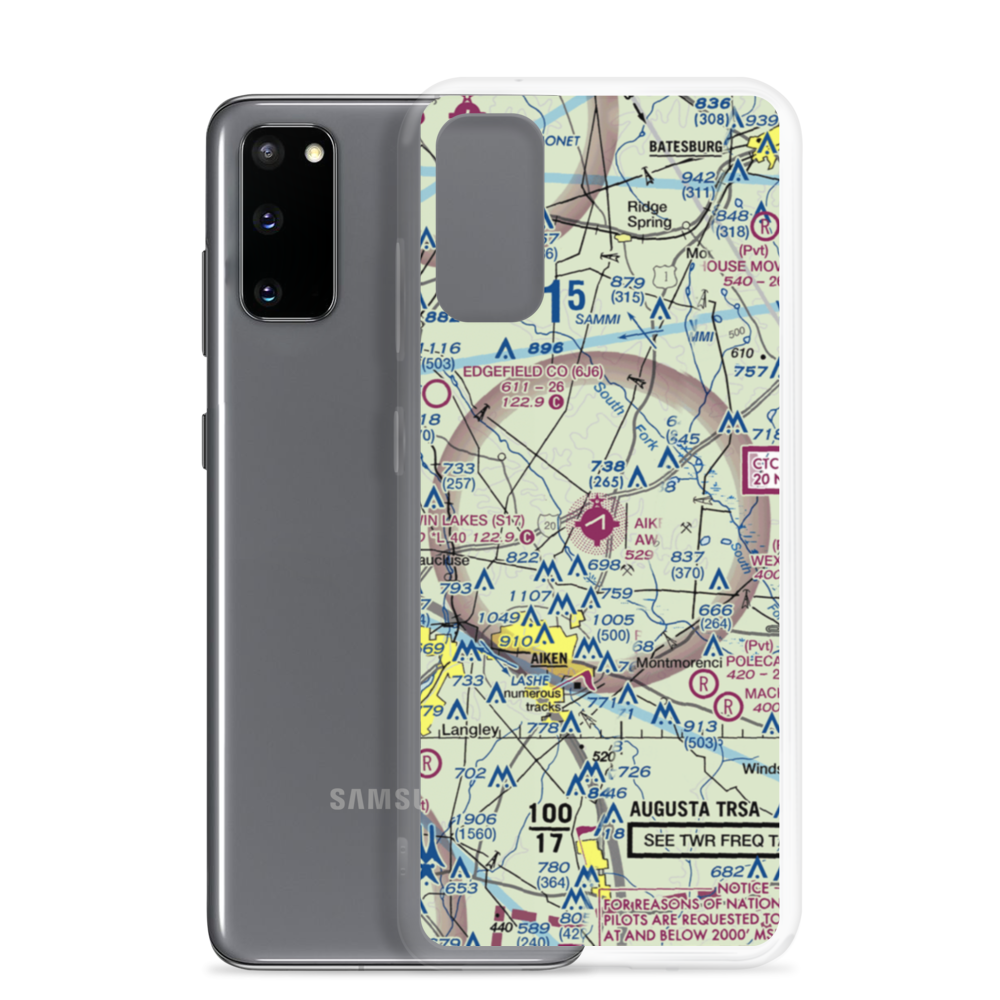 Aiken Regional Airport (AIK) VFR Sectional Samsung Case Samsung Galaxy S20 model shown