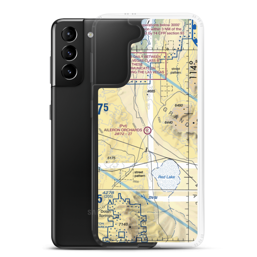 Aileron Orchards Airport (AZ49) VFR Sectional Samsung Case Samsung Galaxy S21 Plus model shown