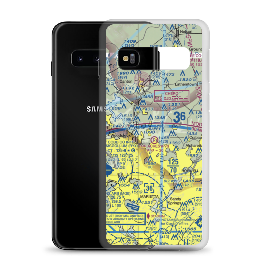 Air Acres Airport (5GA4) VFR Sectional Samsung Case Samsung Galaxy S10 model shown