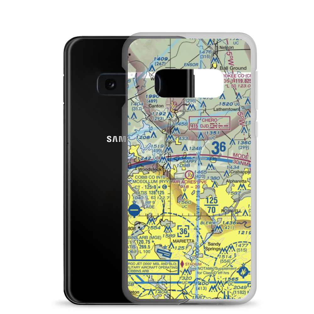 Air Acres Airport (5GA4) VFR Sectional Samsung Case Samsung Galaxy S10e model shown