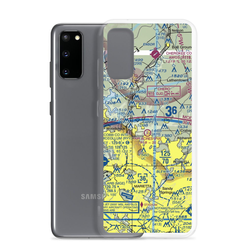Air Acres Airport (5GA4) VFR Sectional Samsung Case Samsung Galaxy S20 model shown