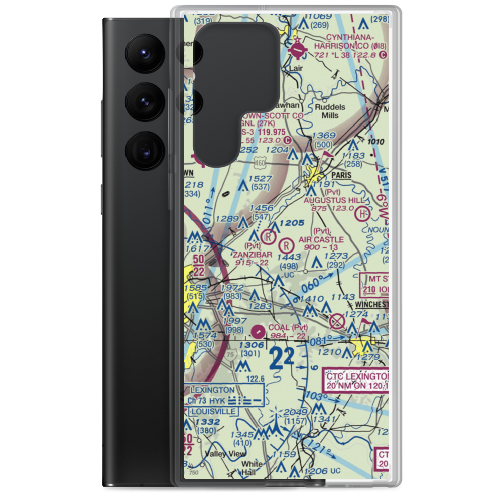 Air Castle Airport (52KY) VFR Sectional Samsung Case Samsung Galaxy S22 Ultra model shown