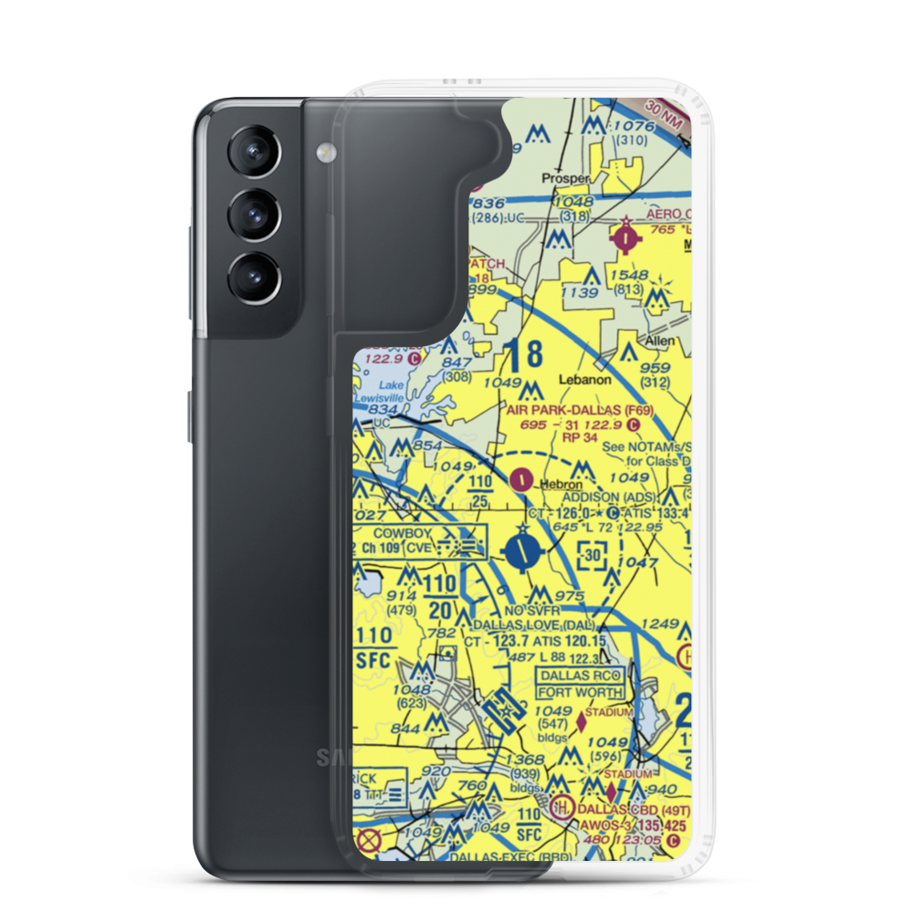 Air Park Dallas Airport (F69) VFR Sectional Samsung Case Samsung Galaxy S21 model shown