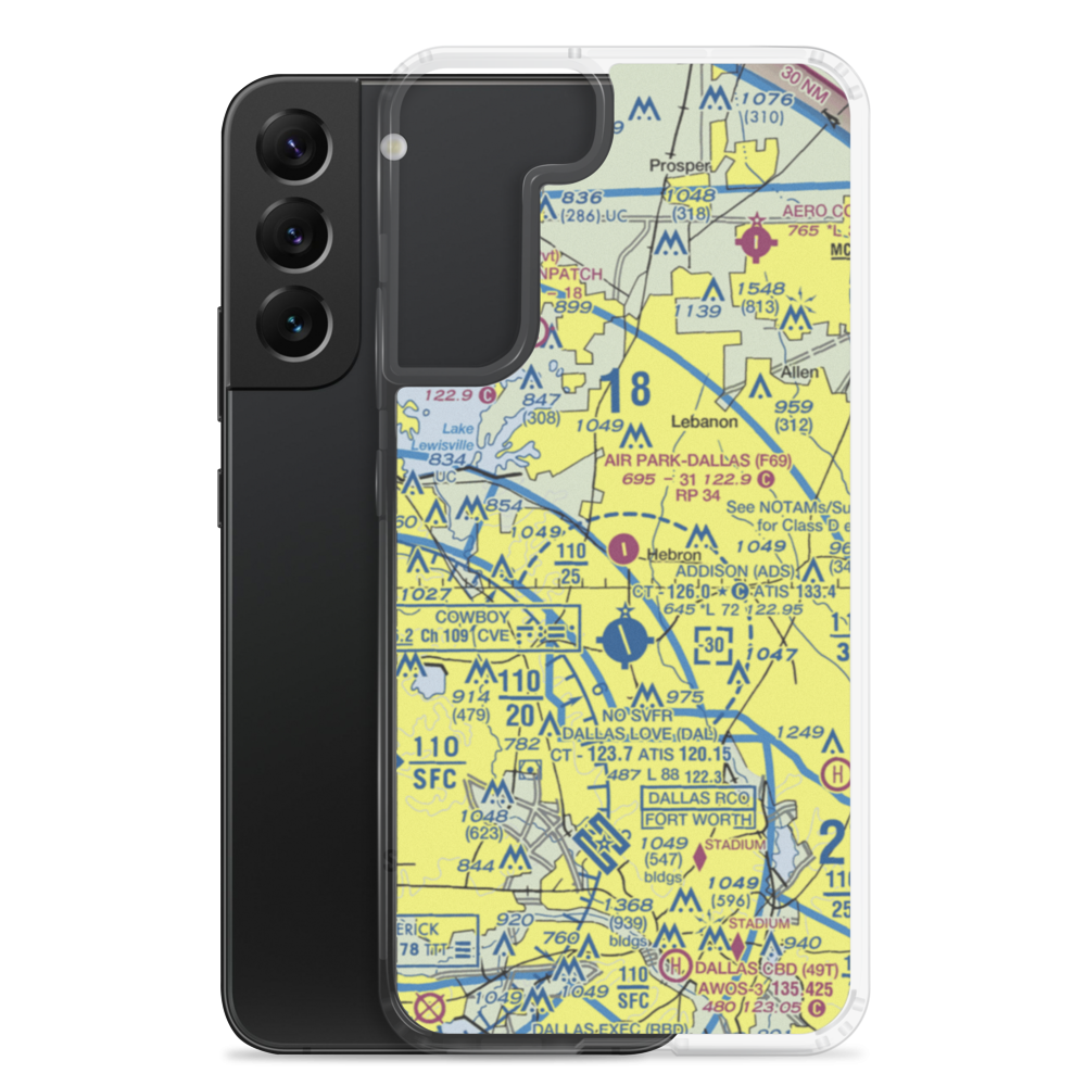 Air Park Dallas Airport (F69) VFR Sectional Samsung Case Samsung Galaxy S22 Plus model shown