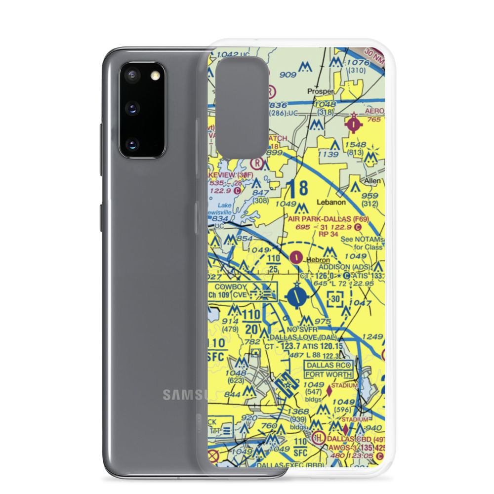 Air Park Dallas Airport (F69) VFR Sectional Samsung Case Samsung Galaxy S20 model shown