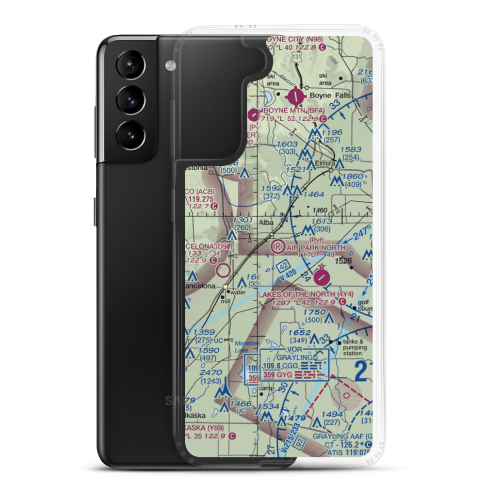Air Park North (MI30) VFR Sectional Samsung Case Samsung Galaxy S21 Plus model shown