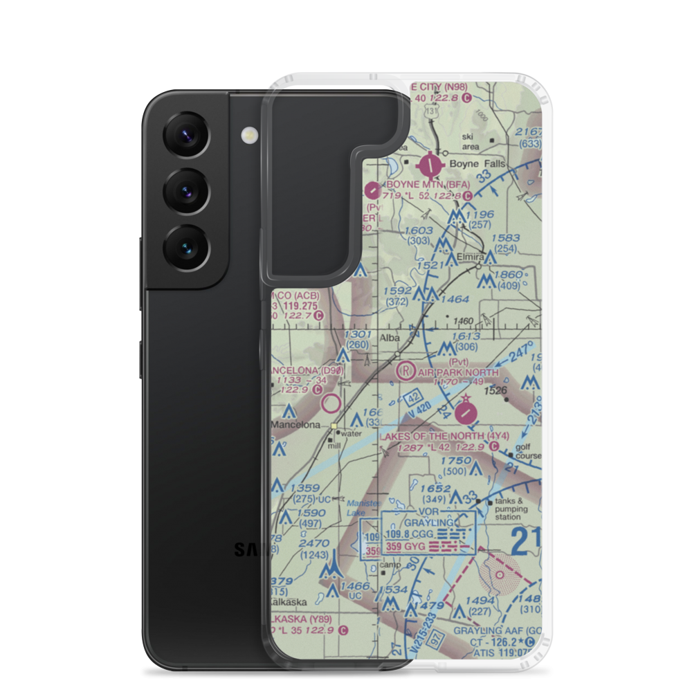 Air Park North (MI30) VFR Sectional Samsung Case Samsung Galaxy S22 model shown