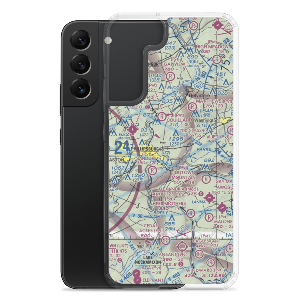 Air-List-Ads Airport (JY07) VFR Sectional Samsung Case Samsung Galaxy S22 Plus model shown