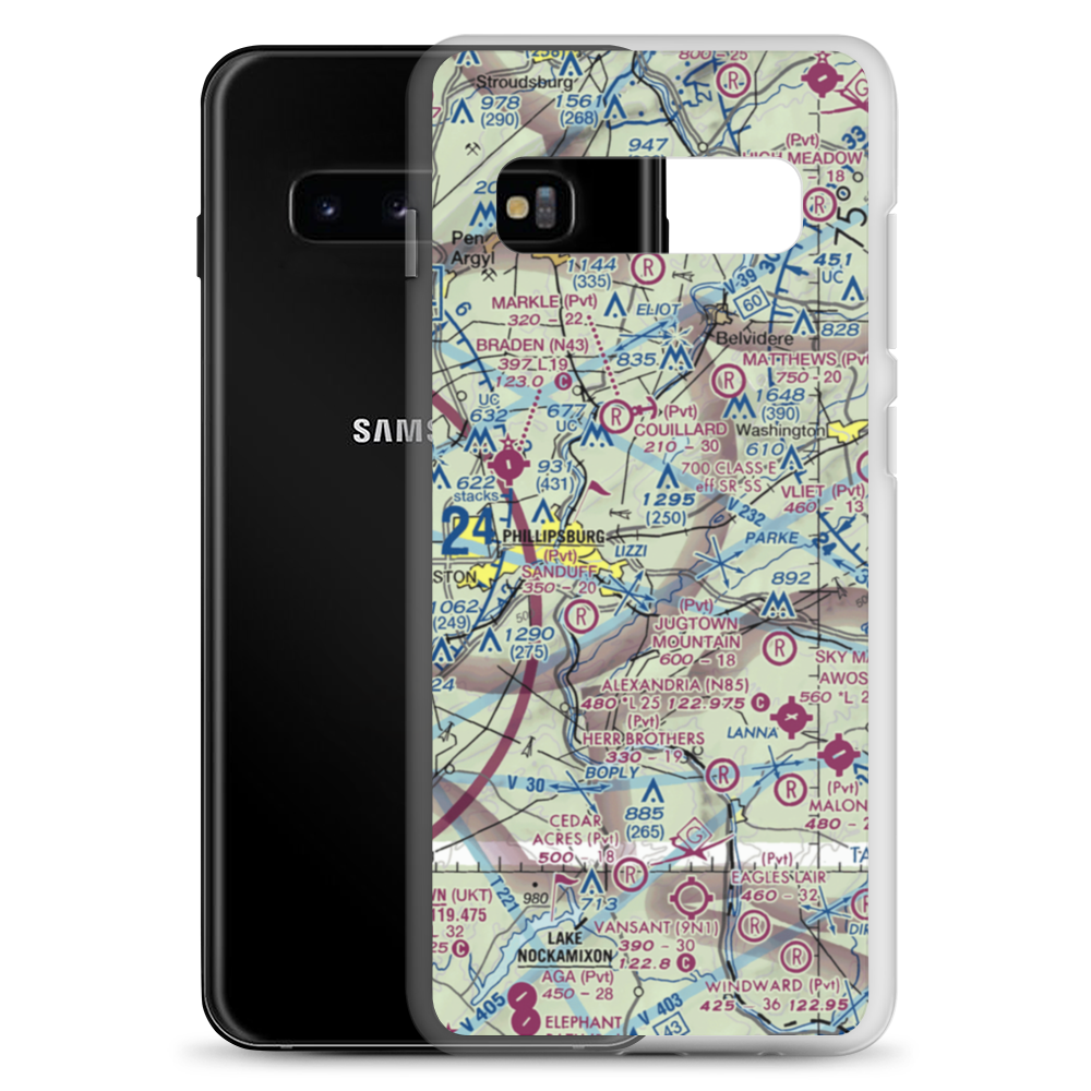 Air-List-Ads Airport (JY07) VFR Sectional Samsung Case Samsung Galaxy S10+ model shown