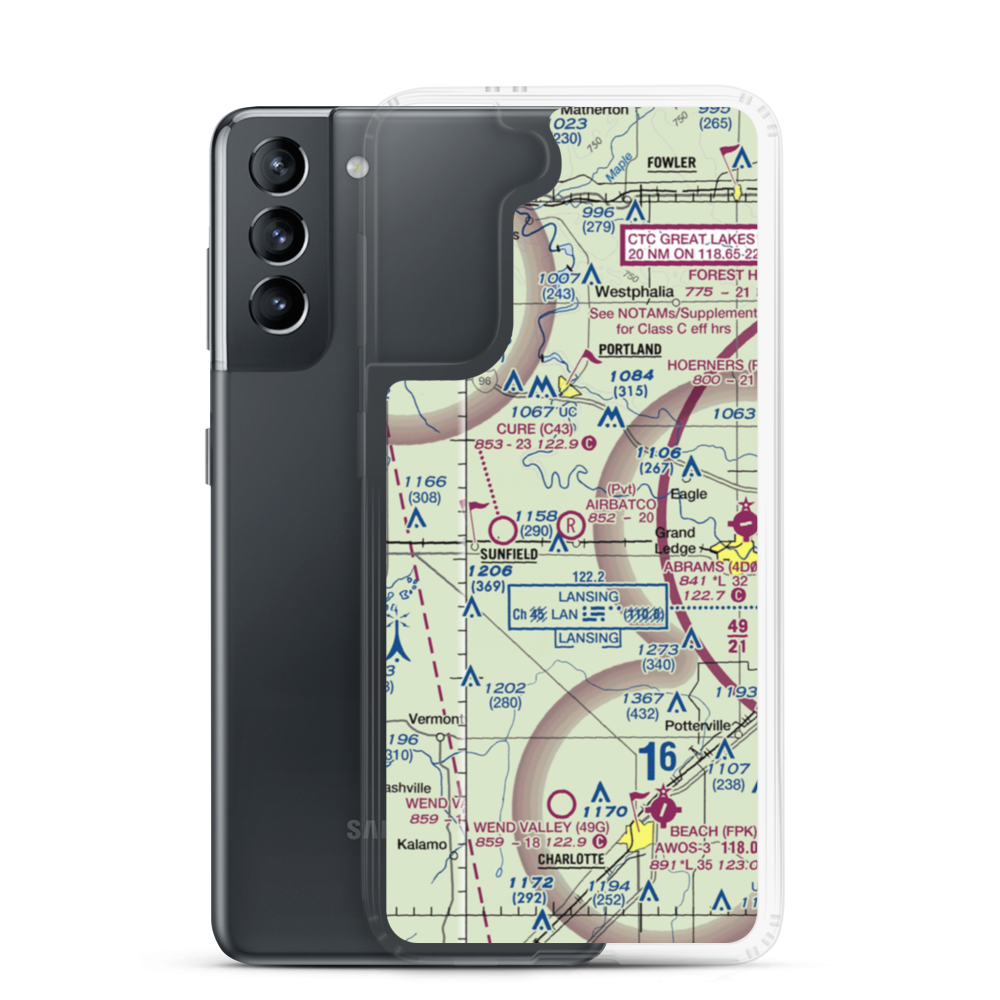 Airbatco Field (44MI) VFR Sectional Samsung Case Samsung Galaxy S21 model shown