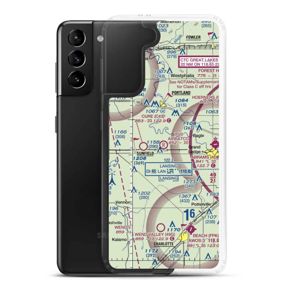 Airbatco Field (44MI) VFR Sectional Samsung Case Samsung Galaxy S21 Plus model shown