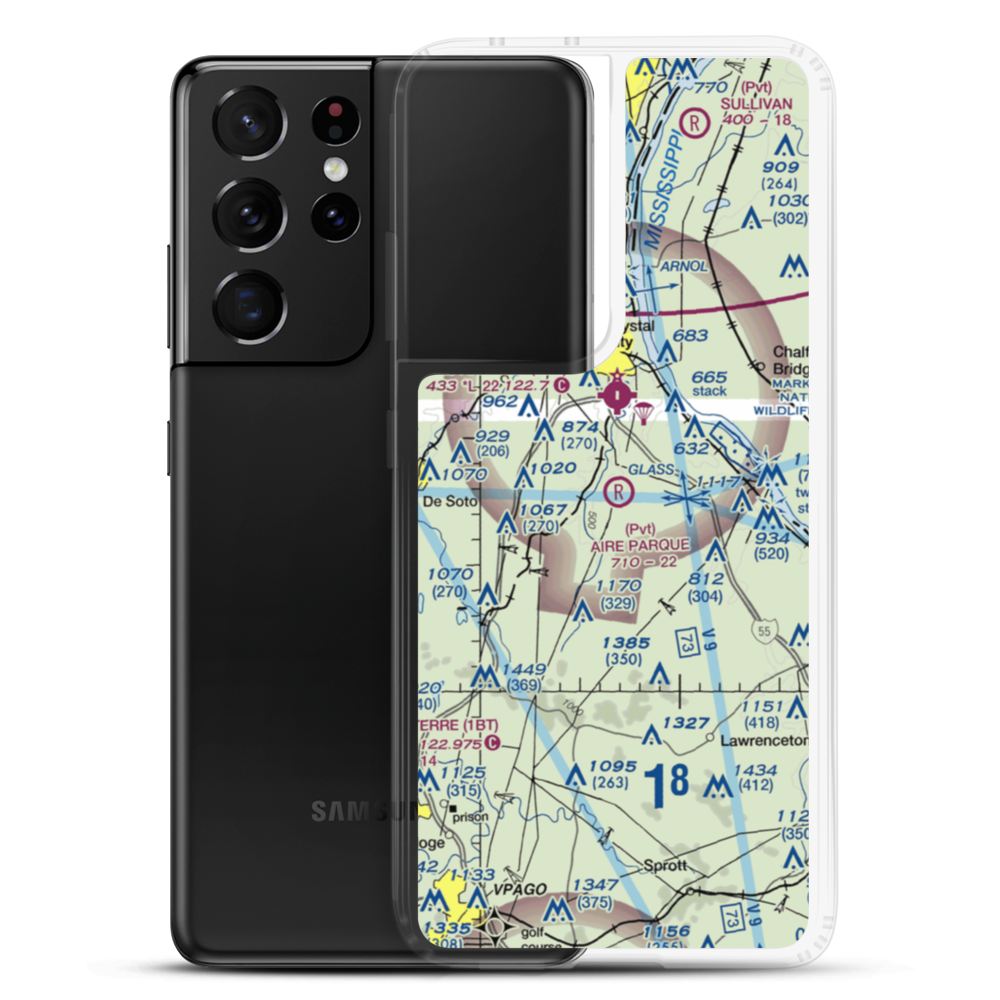 Aire Parque Airport (42MO) VFR Sectional Samsung Case Samsung Galaxy S21 Ultra model shown