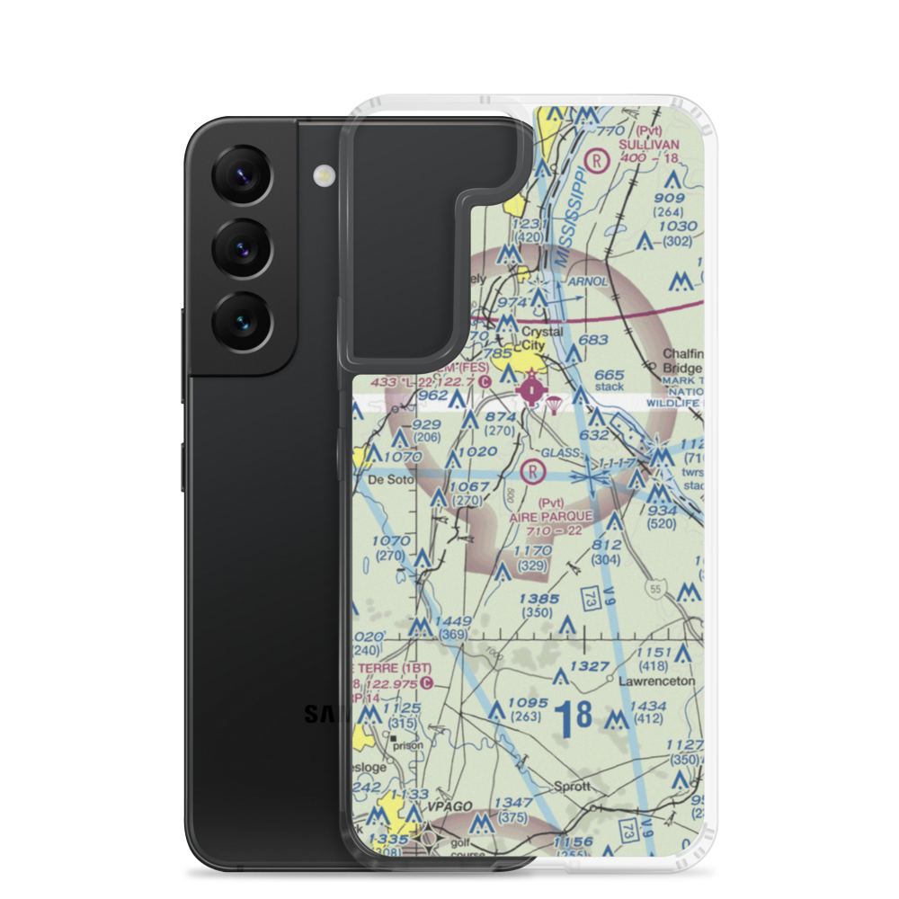 Aire Parque Airport (42MO) VFR Sectional Samsung Case Samsung Galaxy S22 model shown