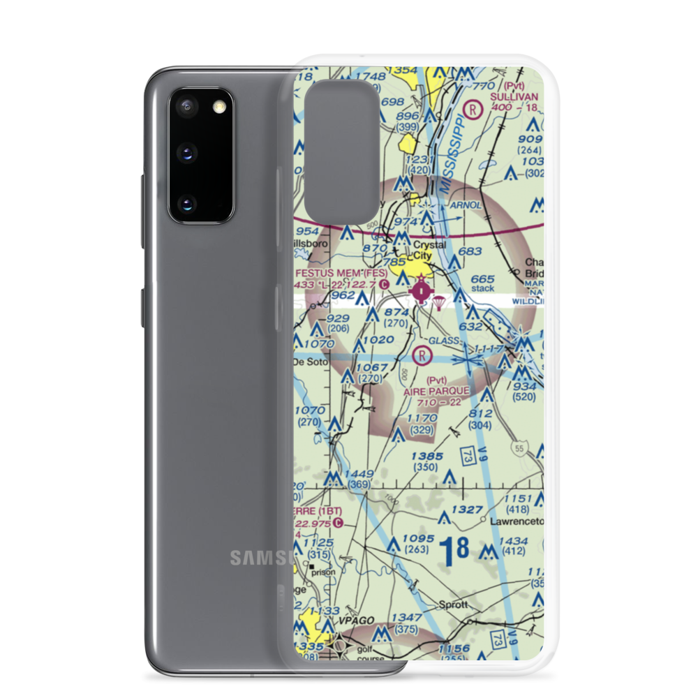 Aire Parque Airport (42MO) VFR Sectional Samsung Case Samsung Galaxy S20 model shown