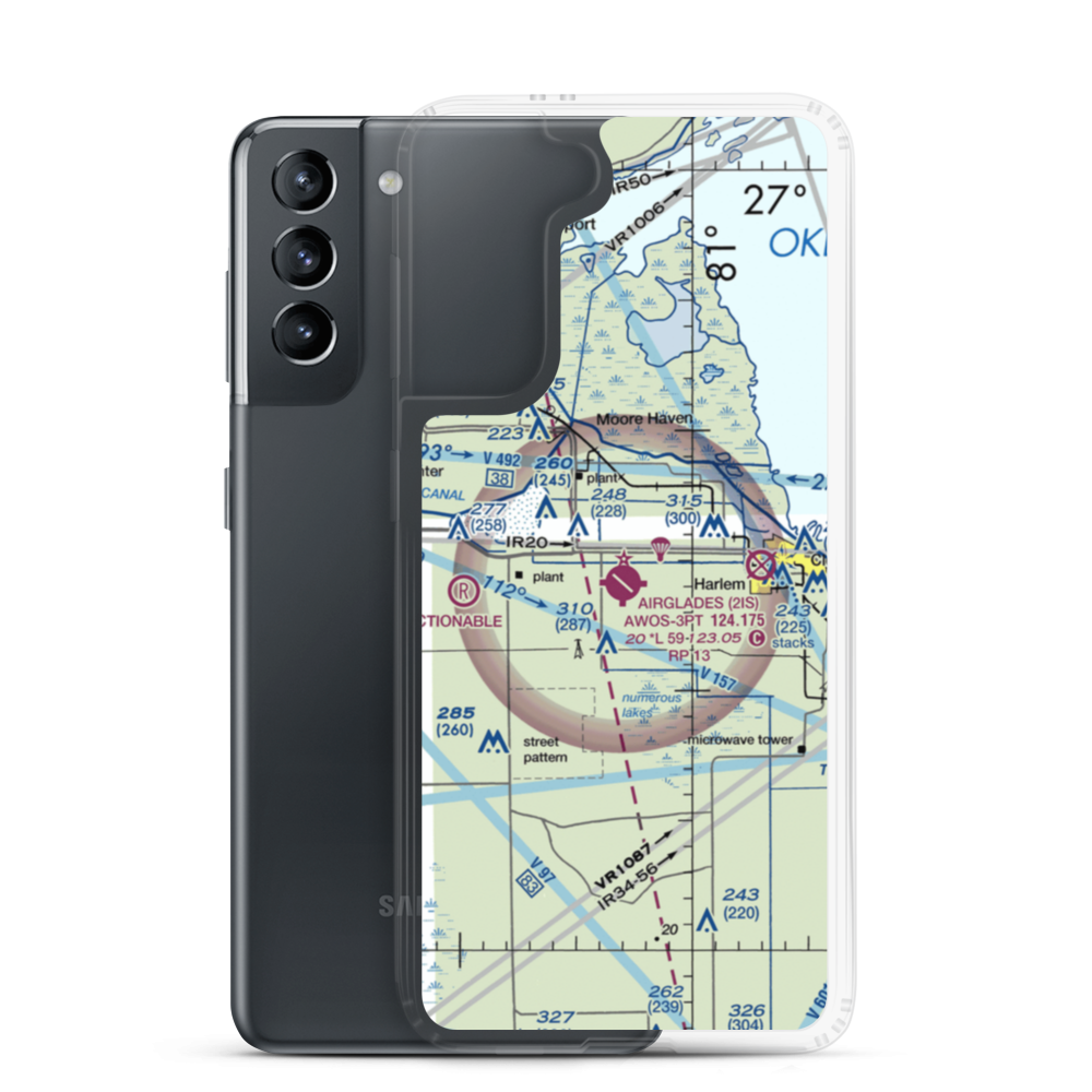 Airglades Airport (2IS) VFR Sectional Samsung Case Samsung Galaxy S21 model shown