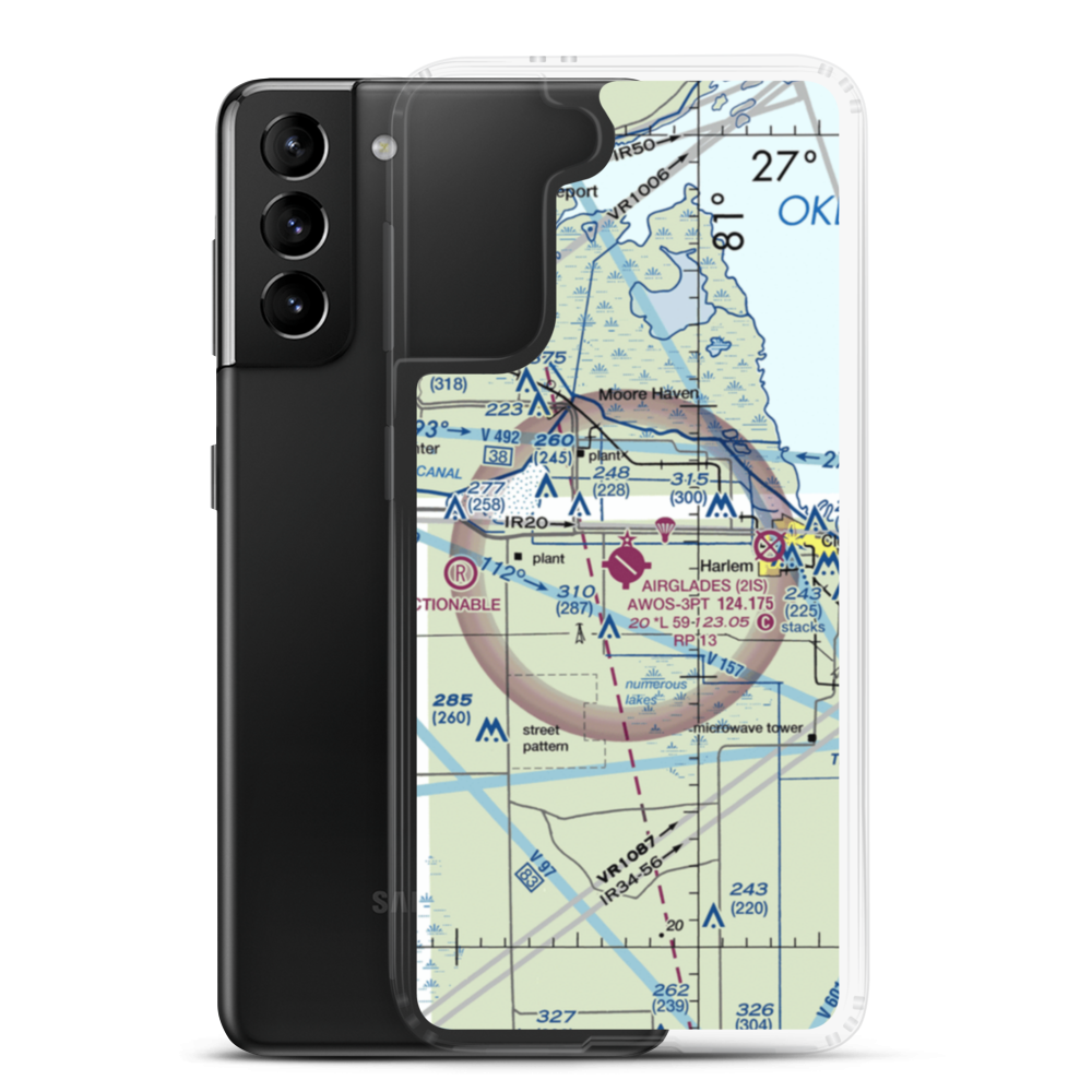 Airglades Airport (2IS) VFR Sectional Samsung Case Samsung Galaxy S21 Plus model shown