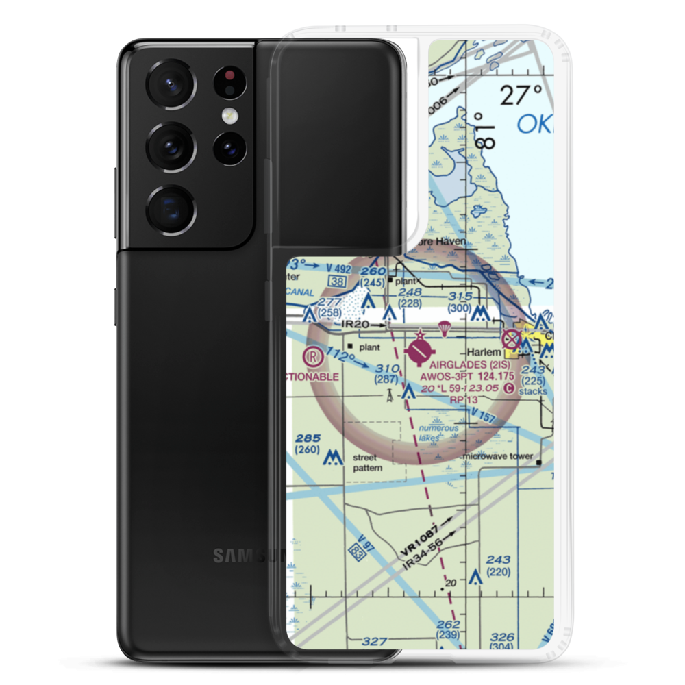 Airglades Airport (2IS) VFR Sectional Samsung Case Samsung Galaxy S21 Ultra model shown