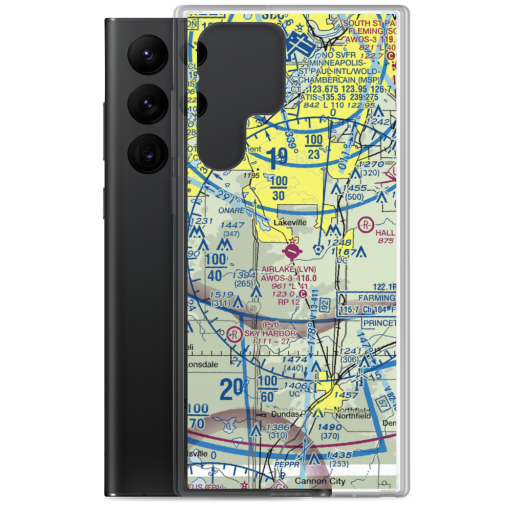 Airlake Airport (LVN) VFR Sectional Samsung Case Samsung Galaxy S22 Ultra model shown