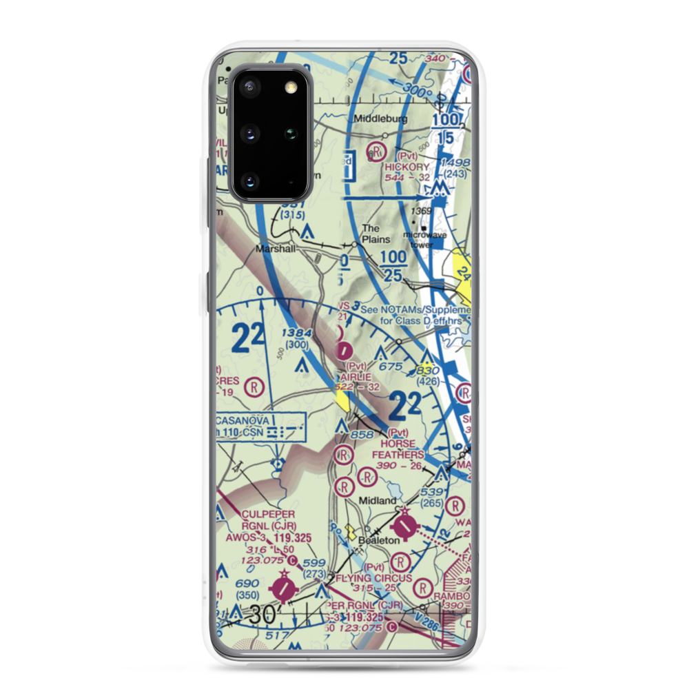 Airlie Airport (2VA9) VFR Sectional Samsung Case Samsung Galaxy S20 Plus model shown
