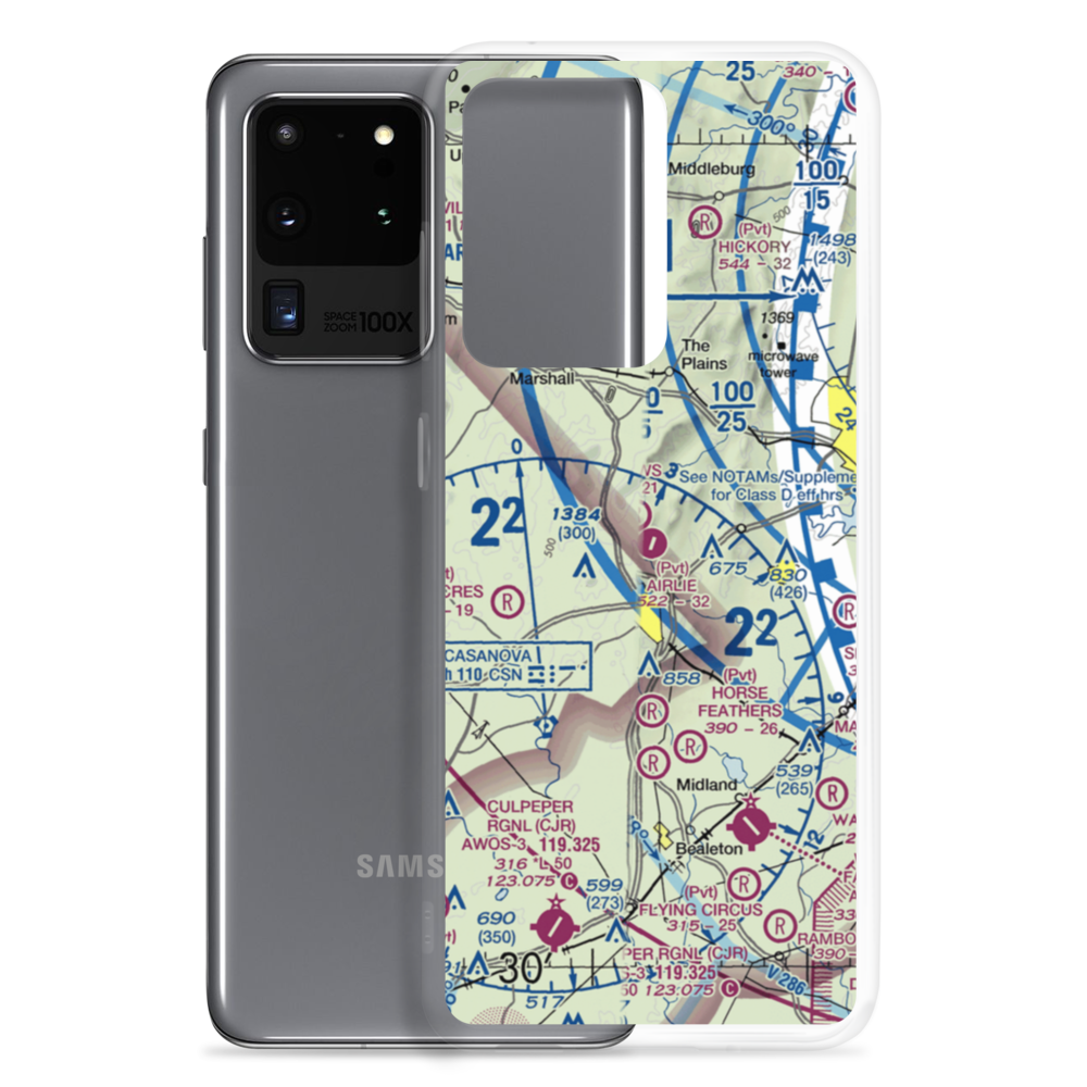 Airlie Airport (2VA9) VFR Sectional Samsung Case Samsung Galaxy S20 Ultra model shown