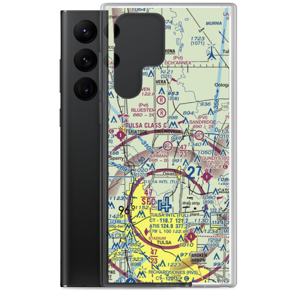 Airman Acres Airport (OK93) VFR Sectional Samsung Case Samsung Galaxy S22 Ultra model shown