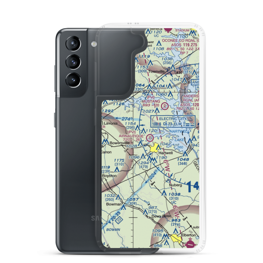 Airnautique, Inc. Airport (0GA2) VFR Sectional Samsung Case Samsung Galaxy S21 model shown