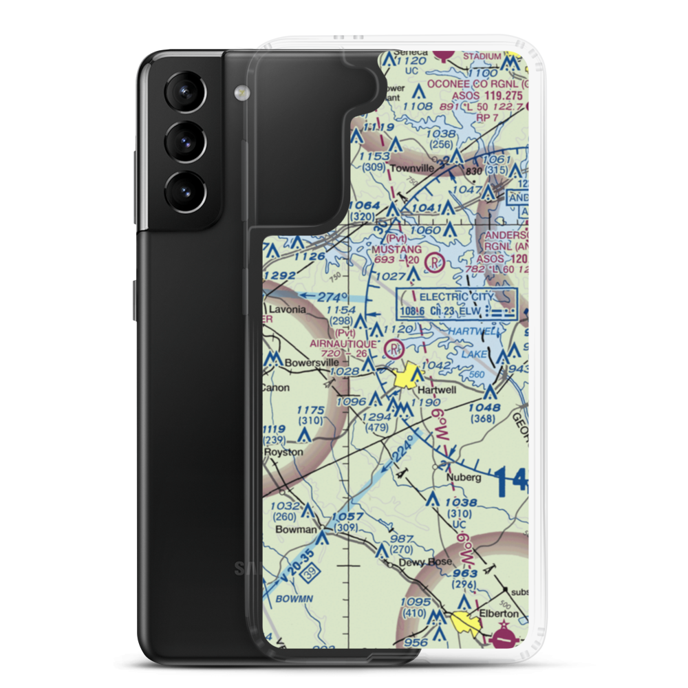 Airnautique, Inc. Airport (0GA2) VFR Sectional Samsung Case Samsung Galaxy S21 Plus model shown