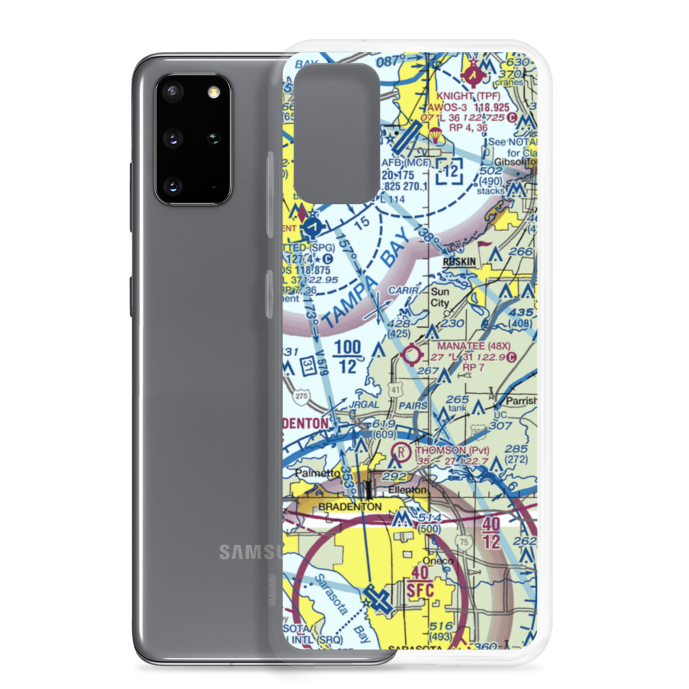 Airport Manatee Airport (48X) VFR Sectional Samsung Case Samsung Galaxy S20 Plus model shown
