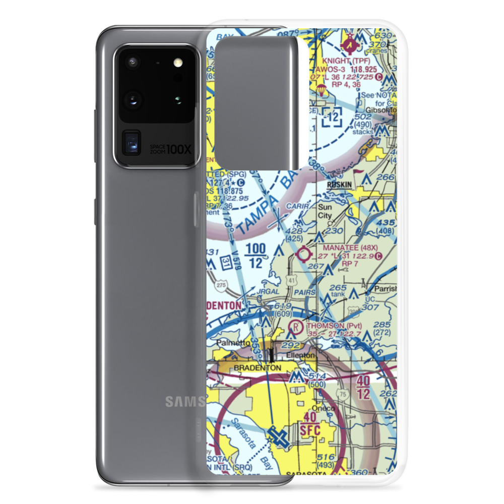 Airport Manatee Airport (48X) VFR Sectional Samsung Case Samsung Galaxy S20 Ultra model shown