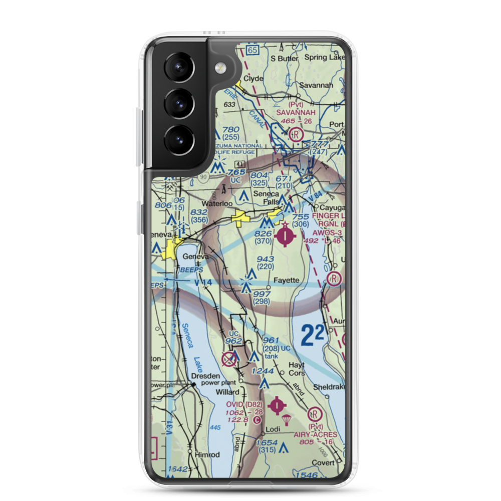 Airtrek Airport (D93) VFR Sectional Samsung Case Samsung Galaxy S21 Plus model shown