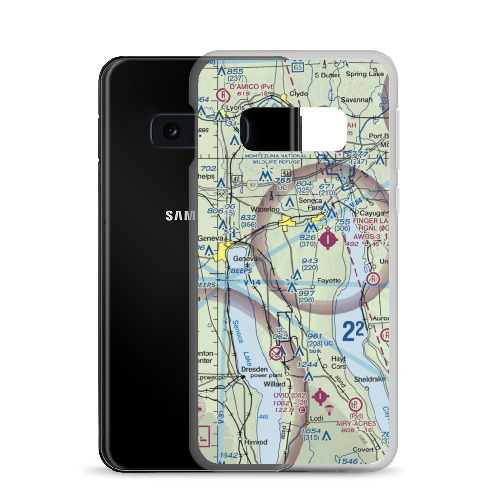 Airtrek Airport (D93) VFR Sectional Samsung Case Samsung Galaxy S10e model shown