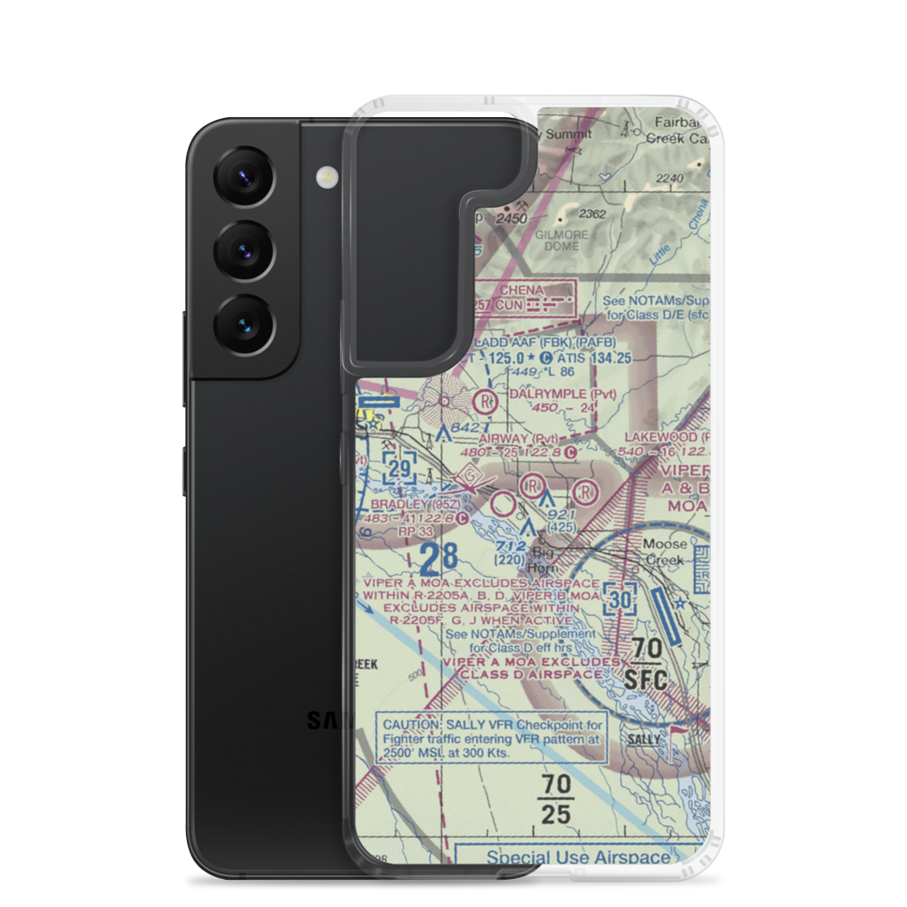 Airway Airport (5AK3) VFR Sectional Samsung Case Samsung Galaxy S22 model shown