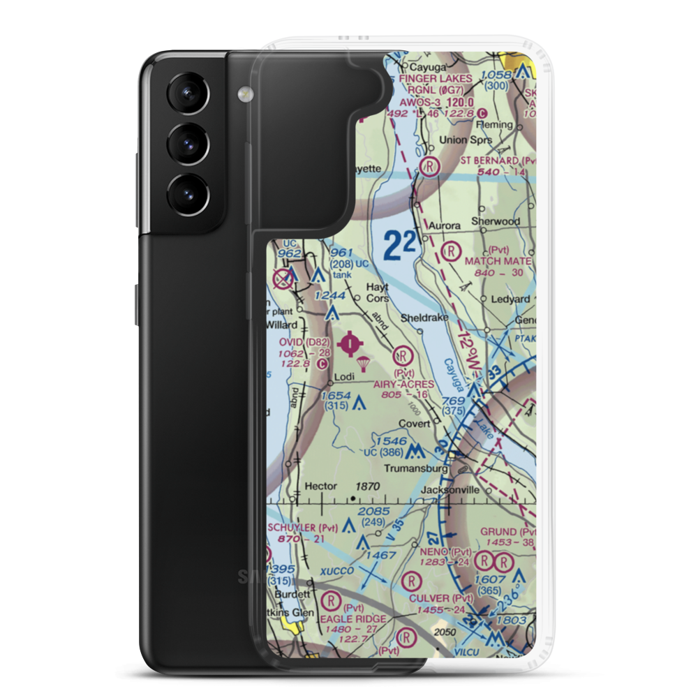 Airy-Acres Airport (6NY3) VFR Sectional Samsung Case Samsung Galaxy S21 Plus model shown