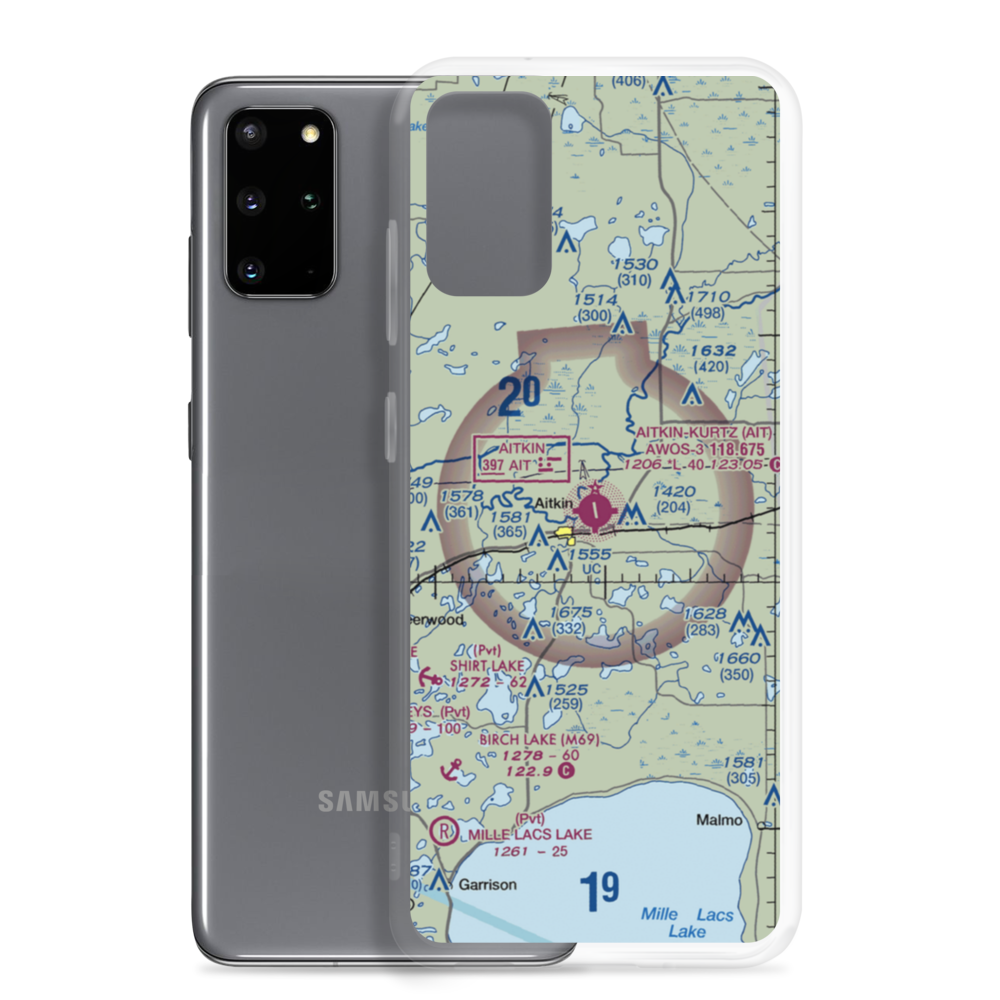 Aitkin Municipal Steve Kurtz Field (AIT) VFR Sectional Samsung Case Samsung Galaxy S20 Plus model shown
